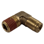 1/4 HOSE x 1/4 NPTF MALE - ELBOW 90 DEGREE - BRASS PUSH FIT BRAKE - NFP10844
