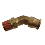 5/8 HOSE x 1/2 NPTF MALE - ELBOW 45 DEGREE - BRASS PUSH FIT BRAKE - NFP117108