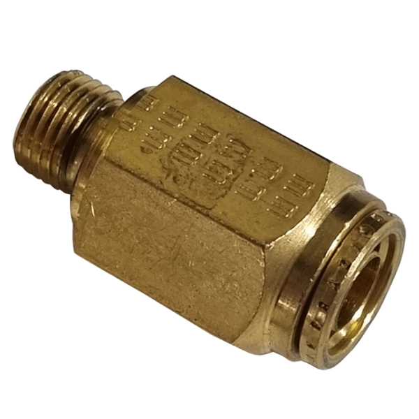 10mm HOSE x M10 METRIC MALE - STRAIGHT MALE CONNECTOR - BRASS PUSH FIT BRAKE - NFP10510M10M