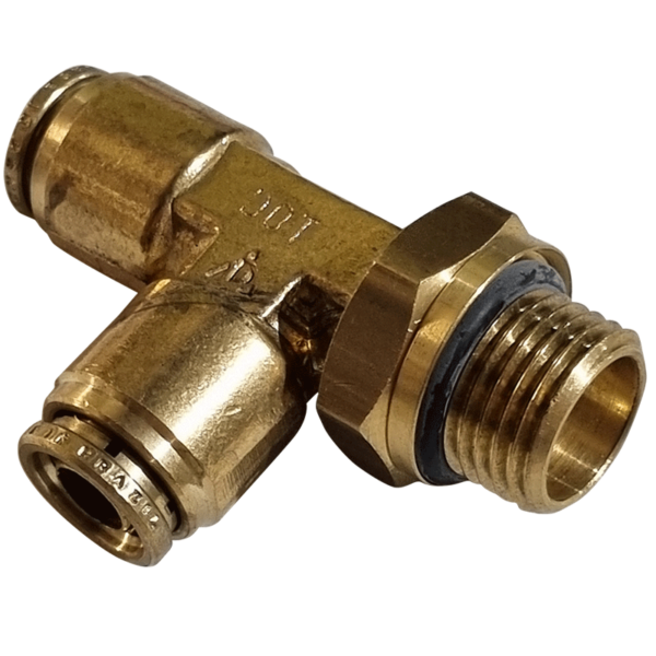10mm HOSE x M16 METRIC MALE - STRAIGHT MALE CONNECTOR - BRASS PUSH FIT BRAKE - NFP10510M16MS