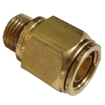 16mm HOSE x M16 METRIC MALE - STRAIGHT MALE CONNECTOR - BRASS PUSH FIT BRAKE - NFP10516M16M