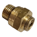 8mm HOSE x M14 METRIC MALE - STRAIGHT MALE CONNECTOR - BRASS PUSH FIT BRAKE - NFP1058M14M
