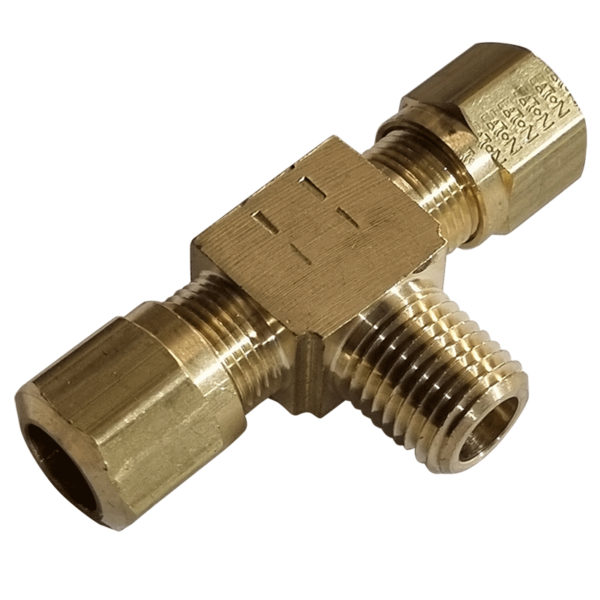 3/8 HOSE x 1/4 NPTF MALE - TEE - COMPRESSION FITTING - NFP147264